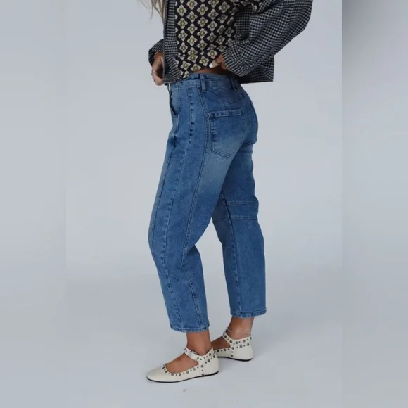 Three Bird Nest Barrel Jeans - Picture 3 of 4